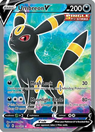 POKEMON TCG - Umbreon V (Full Art) 188/203 SWSH07 Evolving Skies - Ultra Rare