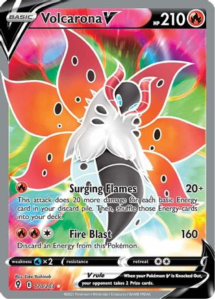 POKEMON TCG - Volcarona V (Full Art) 170/203 SWSH07 Evolving Skies - Ultra Rare