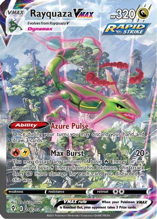 POKEMON TCG - Rayquaza VMAX (Alternate Art Secret) 218/203 SWSH07 Evolving Skies - Secret Rare