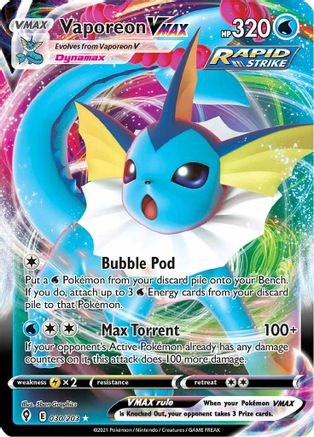 POKEMON TCG - Vaporeon VMAX 030/203 SWSH07 Evolving Skies - Ultra Rare