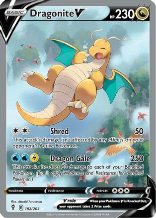 POKEMON TCG - Dragonite V (Alternate Full Art) 192/203 SWSH07 Evolving Skies - Ultra Rare