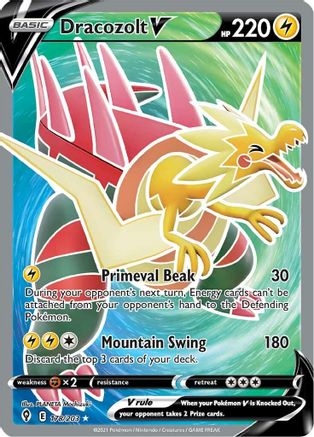 POKEMON TCG - Dracozolt V (Full Art) 178/203 SWSH07 Evolving Skies - Ultra Rare