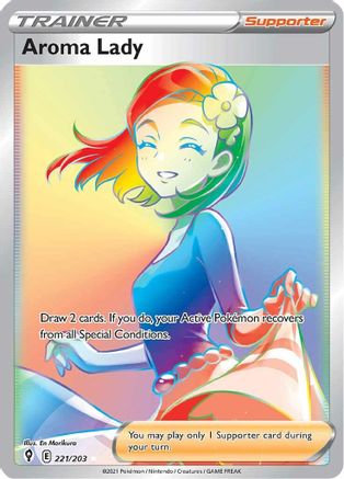 POKEMON TCG - Aroma Lady (Secret) 221/203 SWSH07 Evolving Skies - Secret Rare