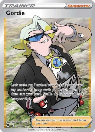 POKEMON TCG - Gordie (Full Art) 201/203 SWSH07 Evolving Skies - Ultra Rare