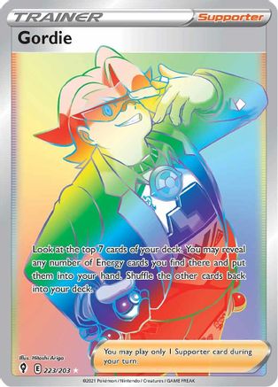 POKEMON TCG - Gordie (Secret) 223/203 SWSH07 Evolving Skies - Secret Rare