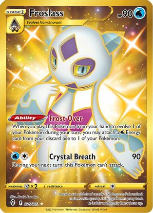POKEMON TCG - Froslass (Secret) 226/203 SWSH07 Evolving Skies - Secret Rare
