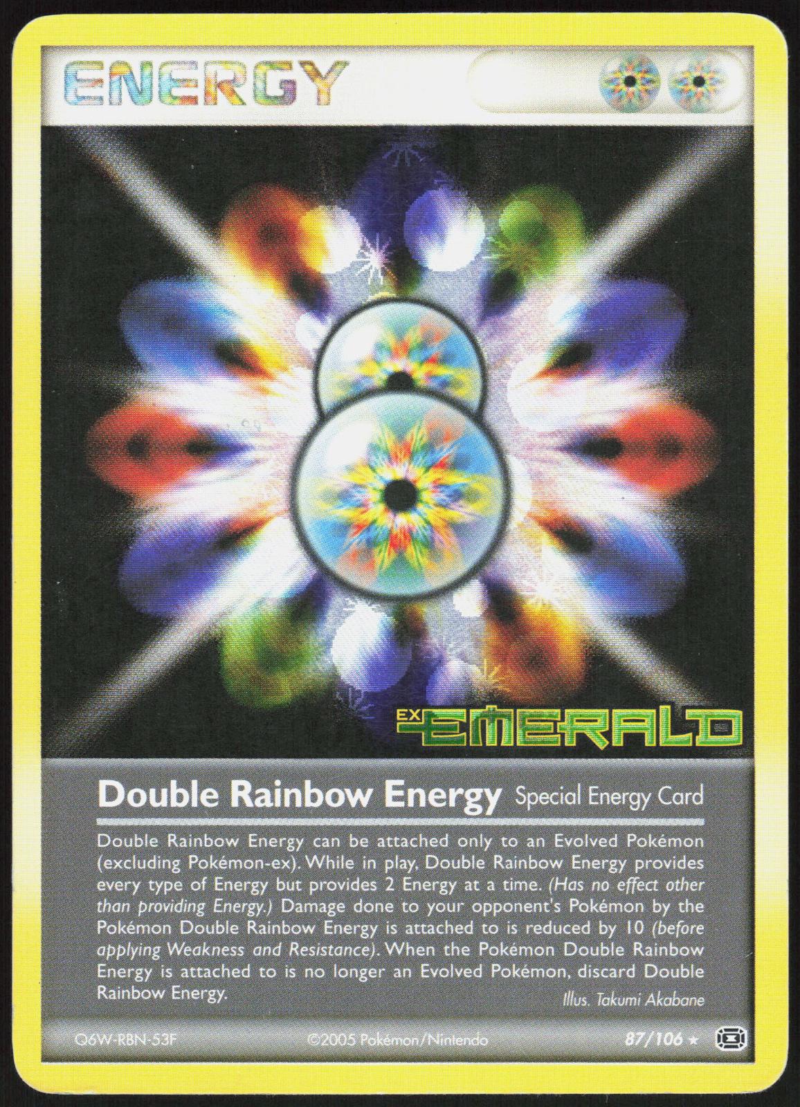 DOUBLE RAINBOW ENERGY 87/106 EMERALD POKEMON RARE REVERSE HOLO MP