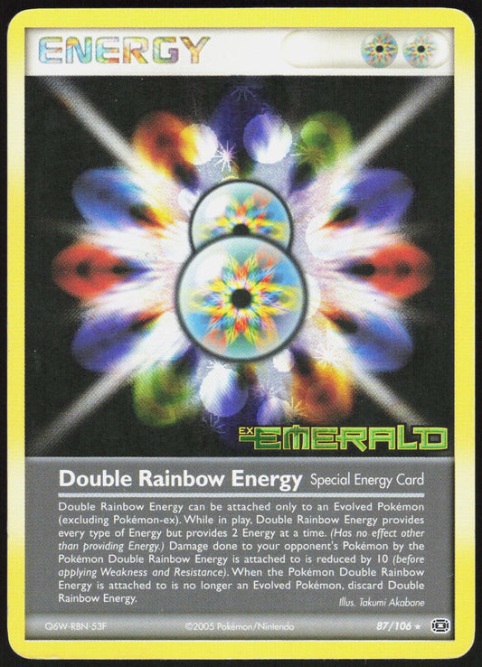 DOUBLE RAINBOW ENERGY 87/106 EMERALD POKEMON RARE REVERSE HOLO MP