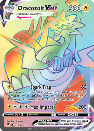 POKEMON TCG - Dracozolt VMAX (Secret) 210/203 SWSH07 Evolving Skies - Secret Rare