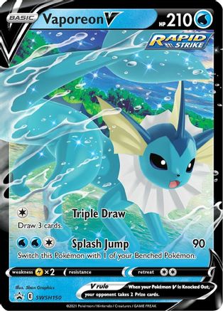 POKEMON TCG - Vaporeon V SWSH150 SWSH Sword & Shield Promo Cards - Promo