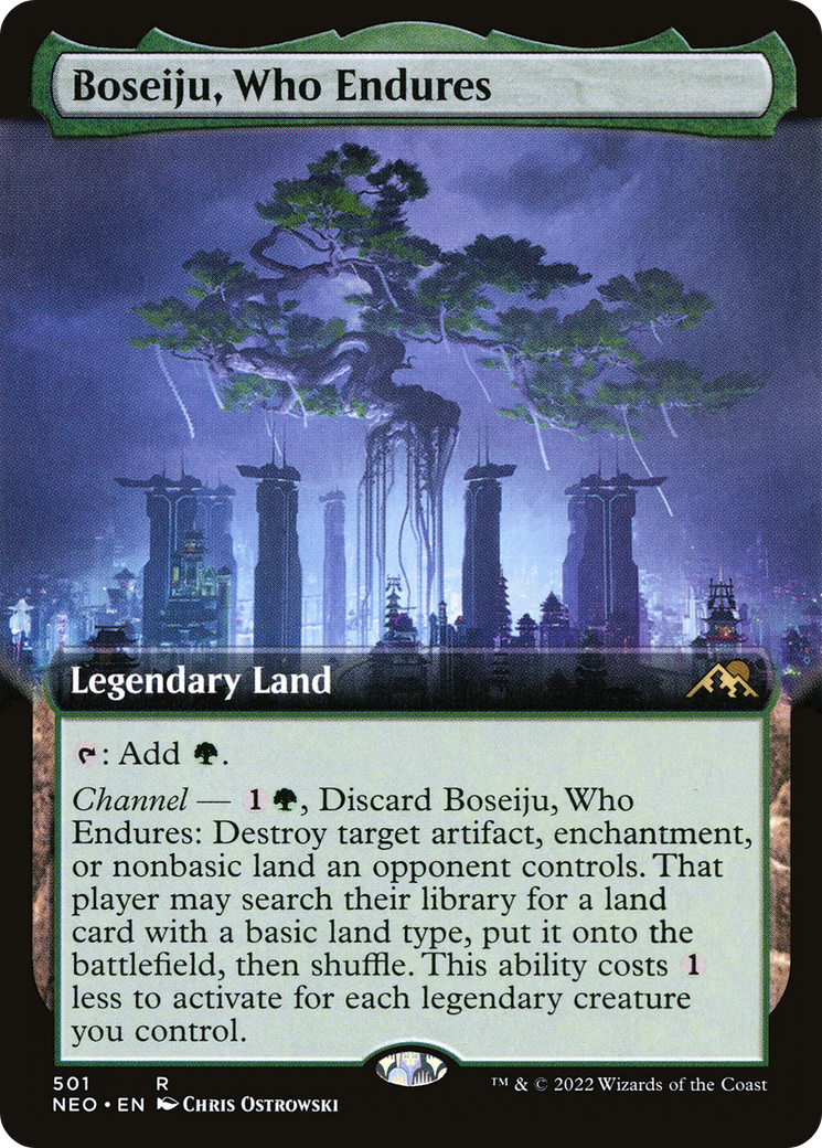 MAGIC: THE GATHERING  - Boseiju, Who Endures (Extended Art) (NEO-501) - Kamigawa: Neon Dynasty: (Extended Art)