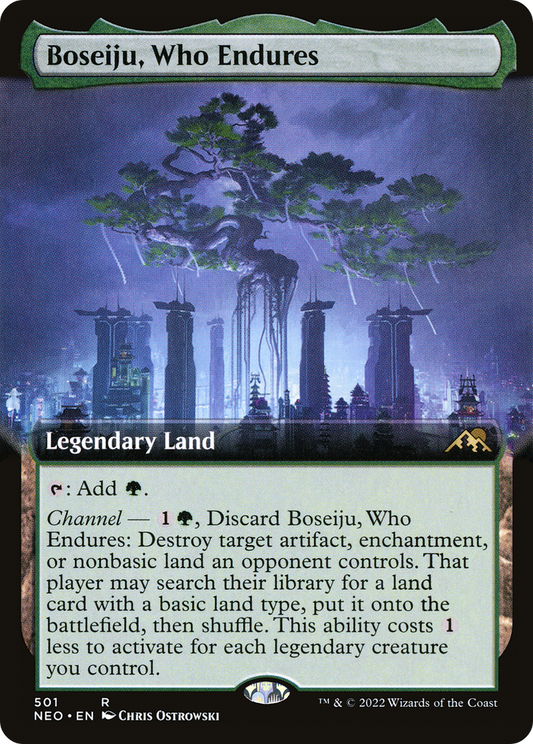 MAGIC: THE GATHERING  - Boseiju, Who Endures (Extended Art) (NEO-501) - Kamigawa: Neon Dynasty: (Extended Art)