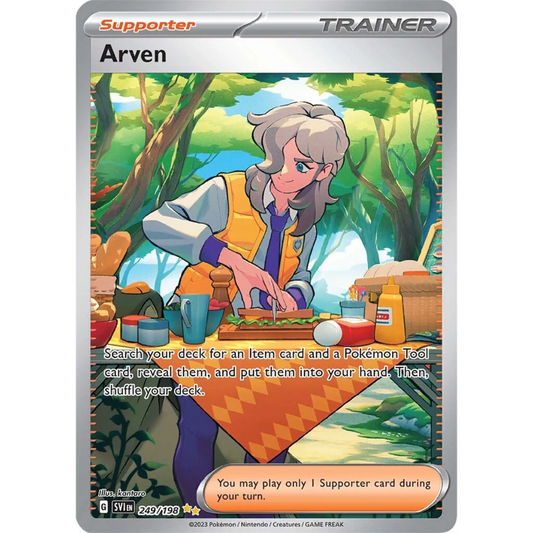POKEMON TCG - ARVEN 249/198 SCARLET & VIOLET BASE SPECIAL ILLUSTRATION RARE