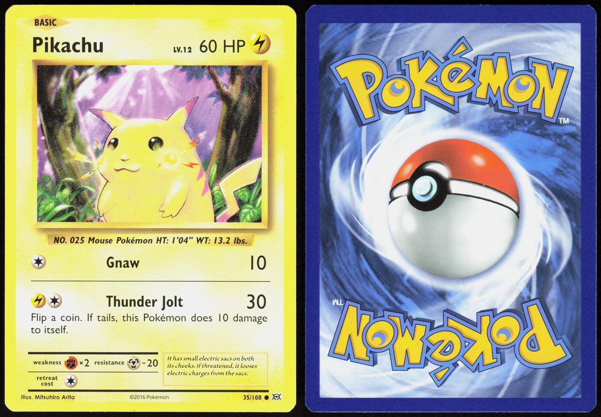 PIKACHU 35/108 EVOLUTIONS POKEMON COMMON LP