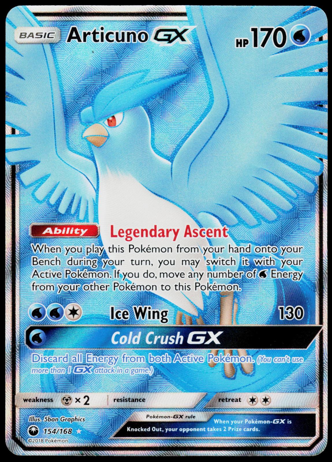 ARTICUNO GX 154/168 CELESTIAL STORM ULTRA RARE DMG
