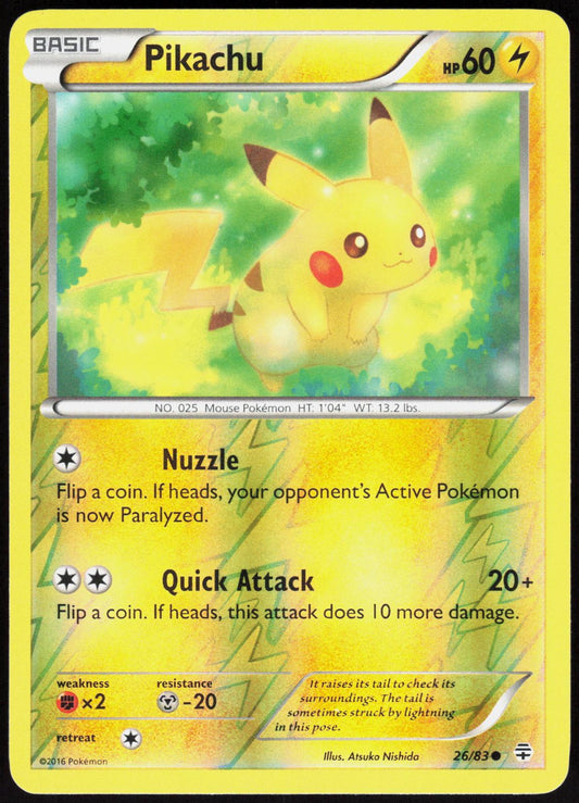 PIKACHU 26/83 GENERATIONS POKEMON COMMON REVERSE HOLO LP