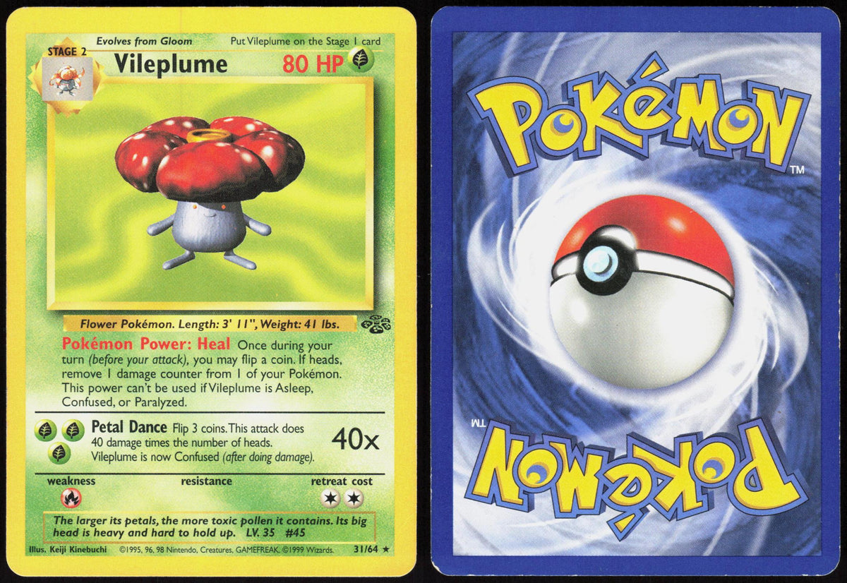 VILEPLUME 31/64 JUNGLE POKEMON RARE UNLIMITED MP