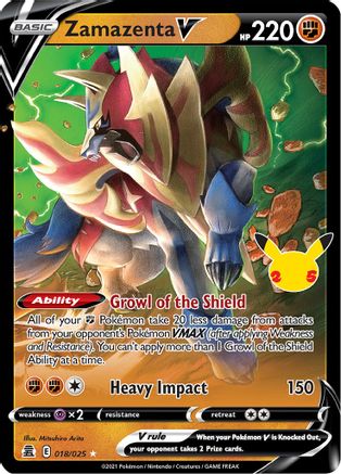 POKEMON TCG - Zamazenta V 018/025 Celebrations - Ultra Rare
