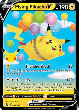 POKEMON TCG - Flying Pikachu V 006/025 Celebrations - Ultra Rare