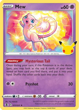POKEMON TCG - Mew 011/025 Celebrations - Holo Rare