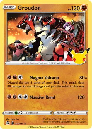 POKEMON TCG - Groudon 017/025 Celebrations - Holo Rare