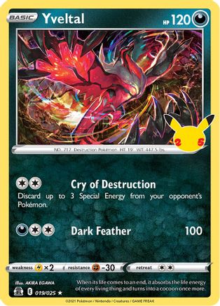 POKEMON TCG - Yveltal 019/025 Celebrations - Holo Rare