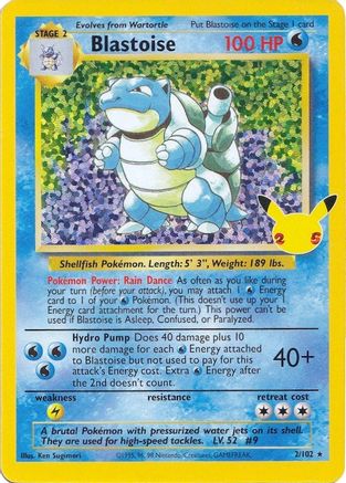 POKEMON TCG - Blastoise 002/102 Celebrations Classic Collection - Classic Collection