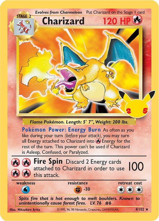 POKEMON TCG - CHARIZARD 4/102 CELEBRATIONS CLASSIC COLLECTION HOLO
