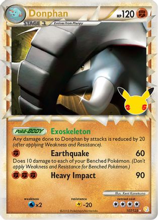 POKEMON TCG - Donphan (Prime) 107/123 Celebrations Classic Collection - Classic Collection