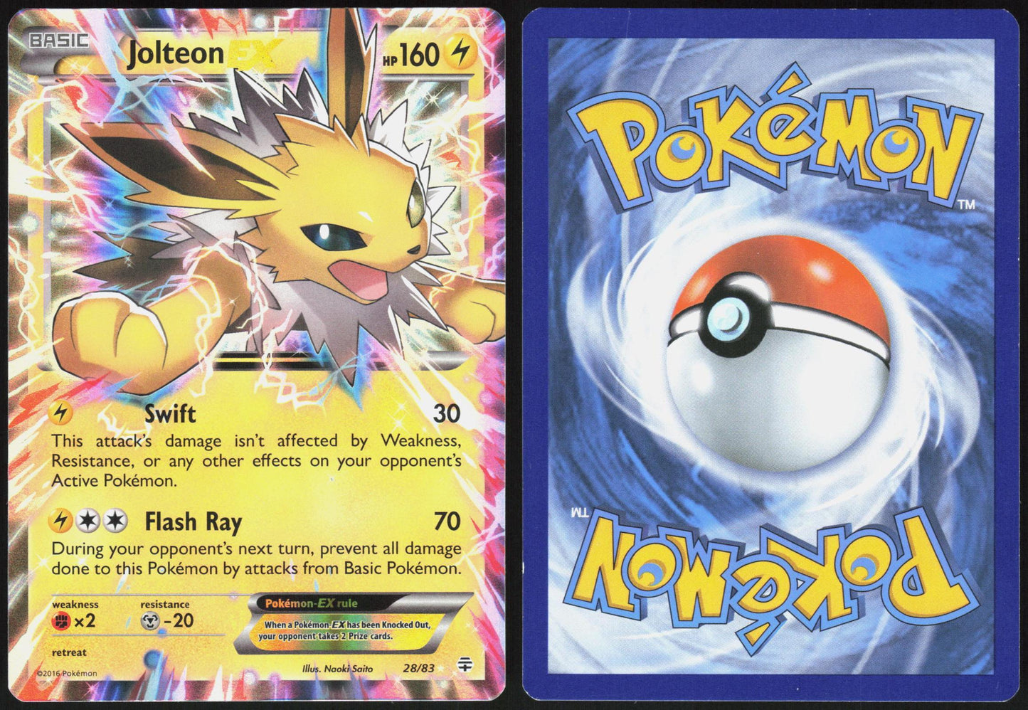 JOLTEON EX 28/83 GENERATIONS POKEMON EX RARE LP
