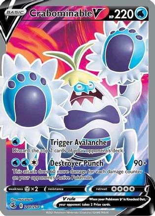 POKEMON TCG - Crabominable V (Full Art) 248/264 SWSH08 Fusion Strike - Ultra Rare