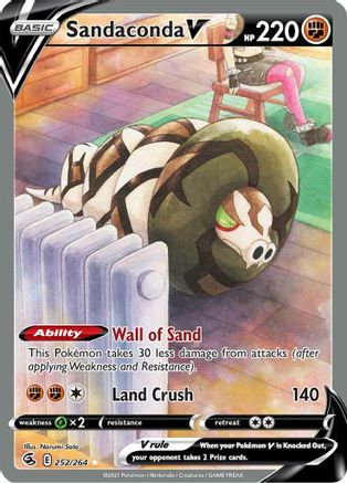 POKEMON TCG - Sandaconda V (Alternate Full Art) 252/264 SWSH08 Fusion Strike - Ultra Rare