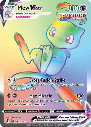 POKEMON TCG - Mew VMAX (Secret) 268/264 SWSH08 Fusion Strike - Secret Rare