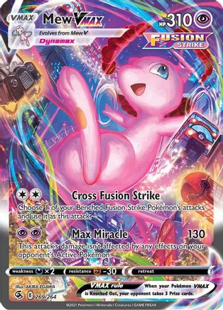 POKEMON TCG - Mew VMAX (Alternate Art Secret) 269/264 SWSH08 Fusion Strike - Secret Rare