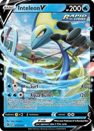 POKEMON TCG - Inteleon V 078/264 SWSH08 Fusion Strike - Ultra Rare