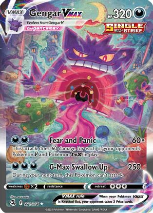 POKEMON TCG - Gengar VMAX (Alternate Art Secret) 271/264 SWSH08 Fusion Strike - Secret Rare