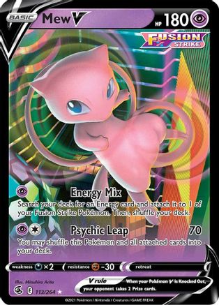 POKEMON TCG - Mew V 113 SWSH08 Fusion Strike - Ultra Rare