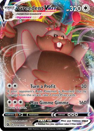 POKEMON TCG - Greedent VMAX 218/264 SWSH08 Fusion Strike - Ultra Rare