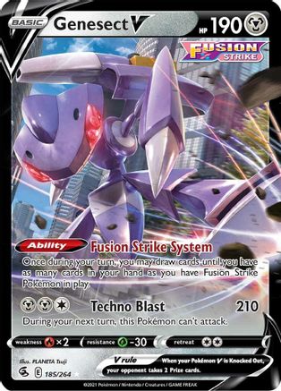 POKEMON TCG - Genesect V 185/264 SWSH08 Fusion Strike - Ultra Rare