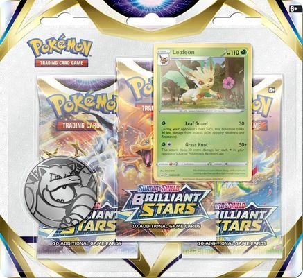 POKEMON TCG - Brilliant Stars 3 Pack Blister [Leafeon]