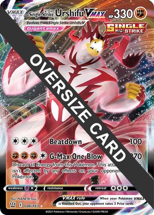POKEMON TCG - Single Strike Urshifu VMAX 086/163 Jumbo Cards - Promo