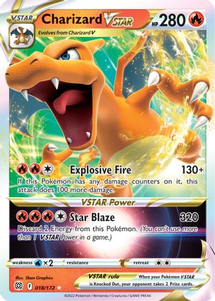POKEMON TCG - Charizard VSTAR 018/172 SWSH09 Brilliant Stars - Ultra Rare