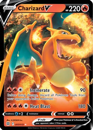 POKEMON TCG - Charizard V 017 SWSH09 Brilliant Stars - Ultra Rare