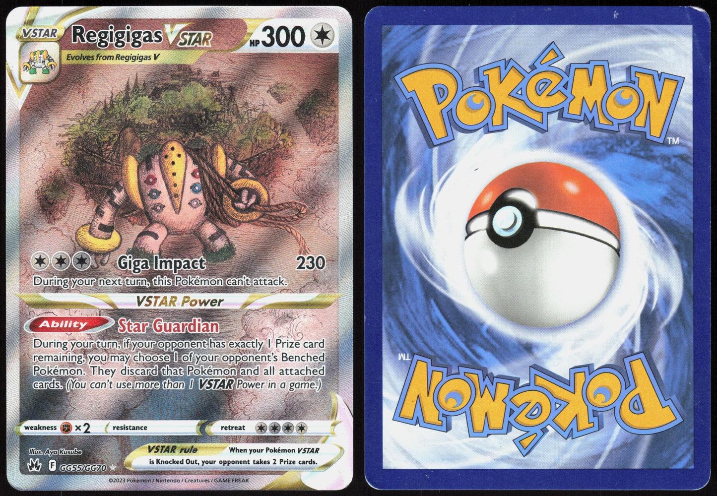 REGIGIGAS VSTAR GG55/GG70 CROWN ZENITH GALARIAN GALLERY POKEMON VSTAR RARE HP