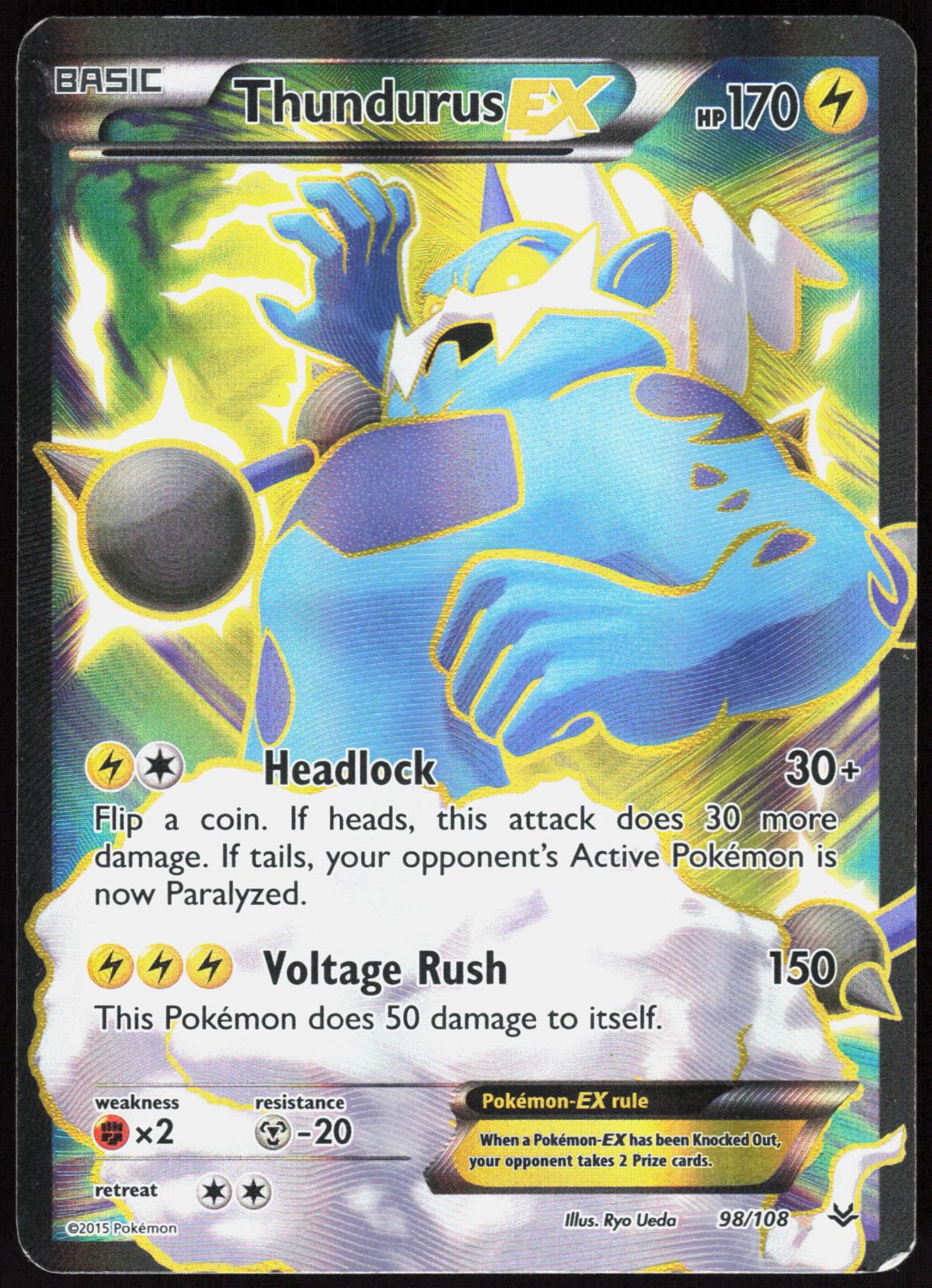 THUNDURUS EX 98/108 ROARING SKIES POKEMON ULTRA RARE HOLO HP