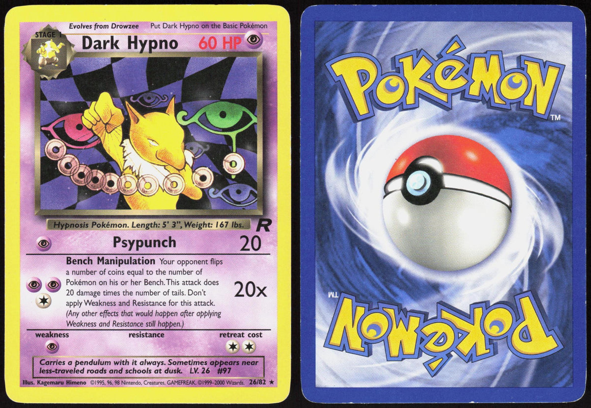DARK HYPNO 26/82 TEAM ROCKET POKEMON RARE UNLIMITED MP