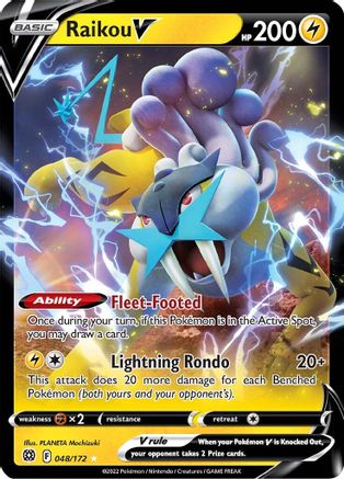 POKEMON TCG - Raikou V 048/172 SWSH09 Brilliant Stars - Ultra Rare