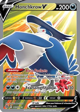 POKEMON TCG - Honchkrow V (Full Art) 161/172 SWSH09 Brilliant Stars - Ultra Rare