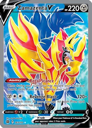 POKEMON TCG - Zamazenta V (Full Art) 163/172 SWSH09 Brilliant Stars - Ultra Rare