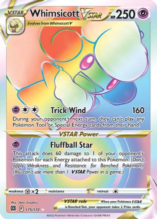 POKEMON TCG - Whimsicott VSTAR (Secret) 175/172 SWSH09 Brilliant Stars - Secret Rare